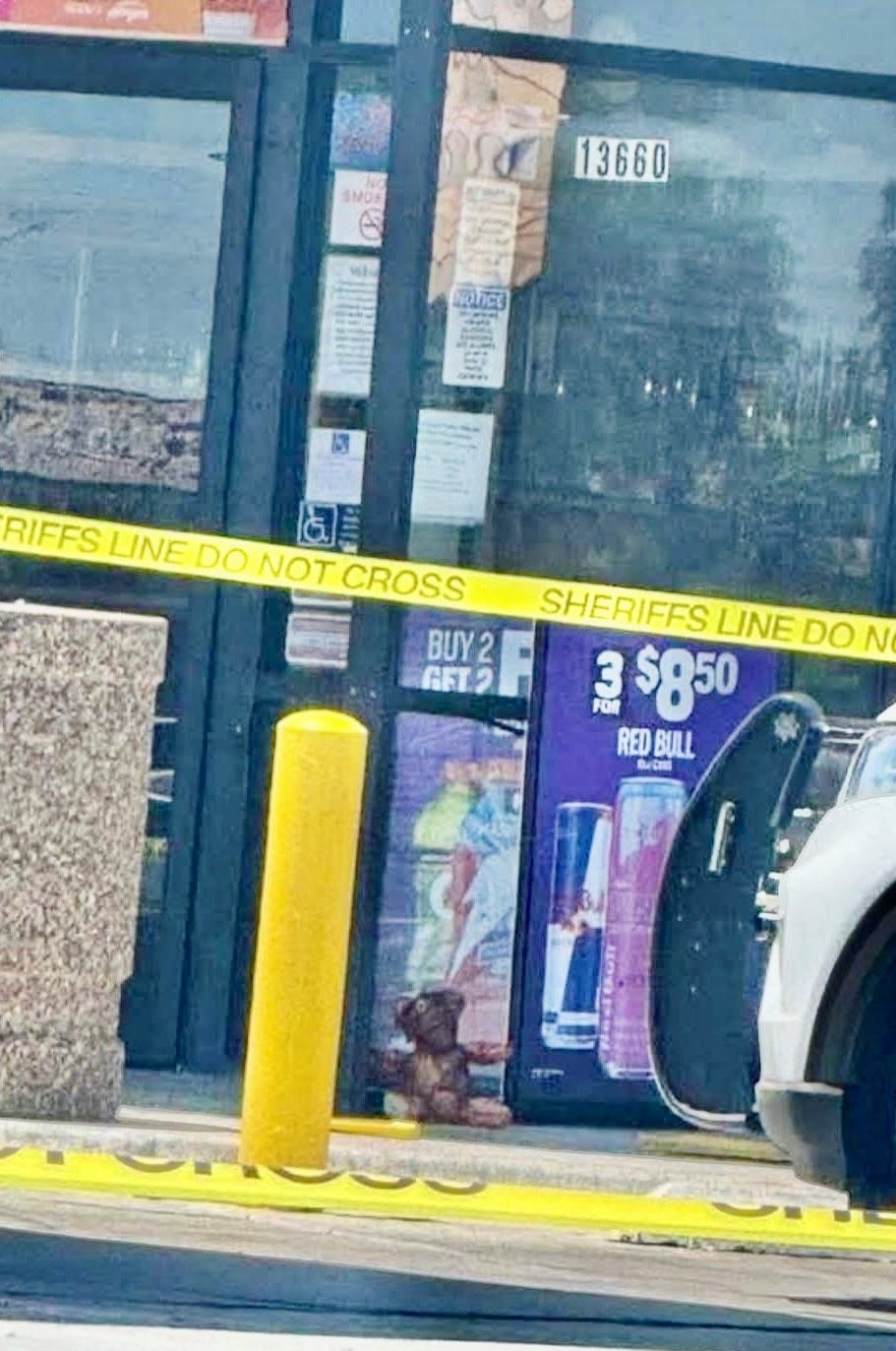 A teddy bear appeared to be wrapped in human flesh. Turns out it was a prank.