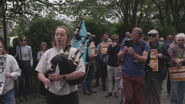 Protests erupt as Trump visits Scotland