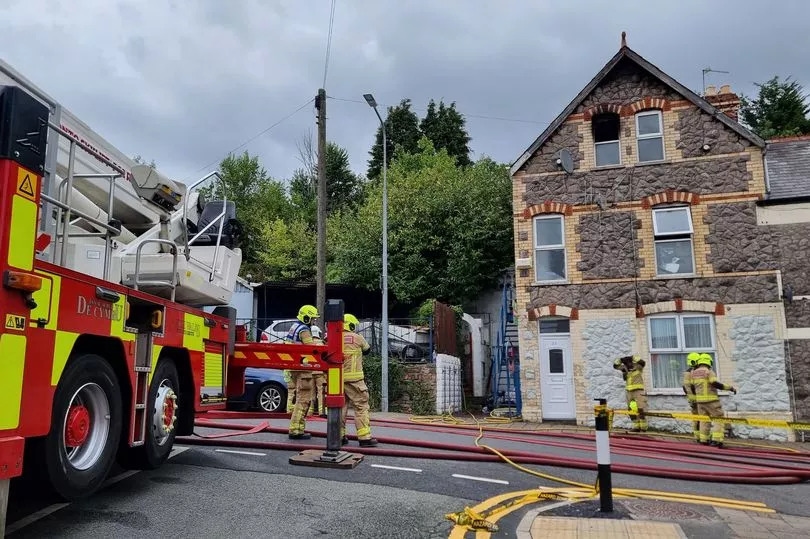 Crews tackle building fire in town's main street