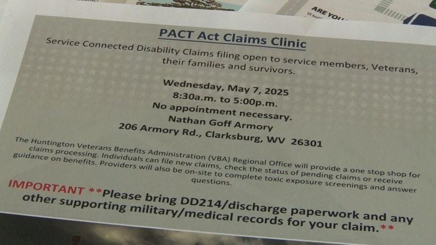 Veterans encouraged to attend PACT Act Claims event in Clarksburg