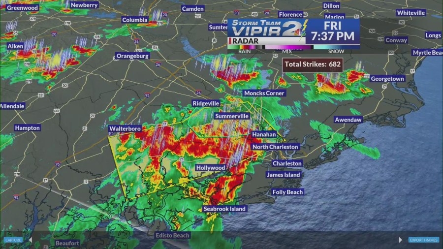 Trees down, cars flooded after severe storms rip through the area Friday evening