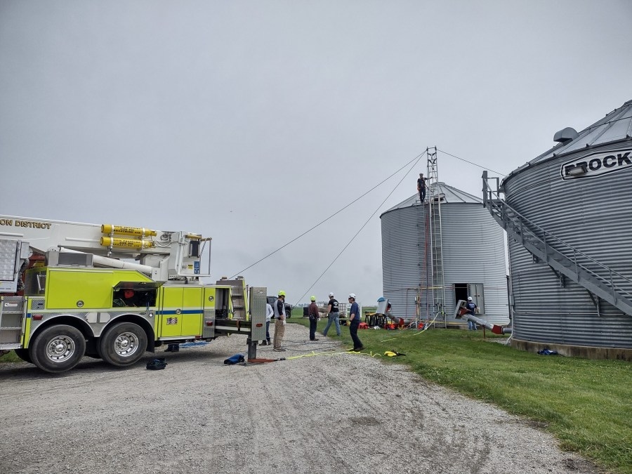 PHOTOS: Central IL fire crews practice grain bin rescue