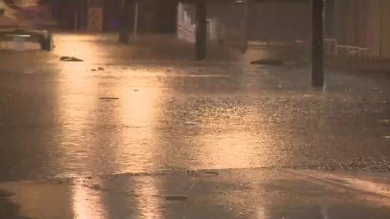 Woman hangs onto tree after being swept away by floodwater in Kansas City, Kansas