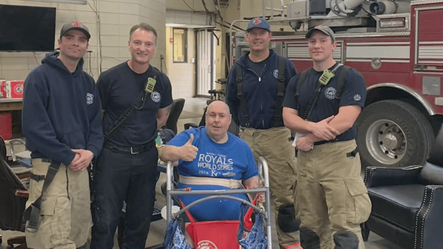 Independence fire captain burned saving disabled man reunites with care team