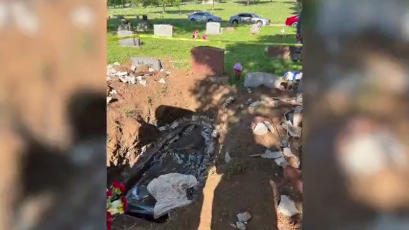 Family stunned after desecration of loved one's grave at Kansas City cemetery