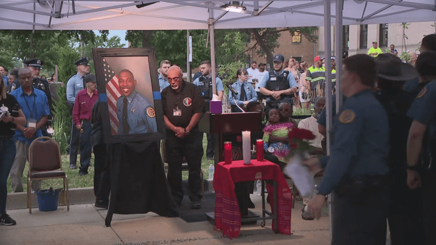 Vigil held in honor of fallen Wyandotte County Deputy Elijah Ming