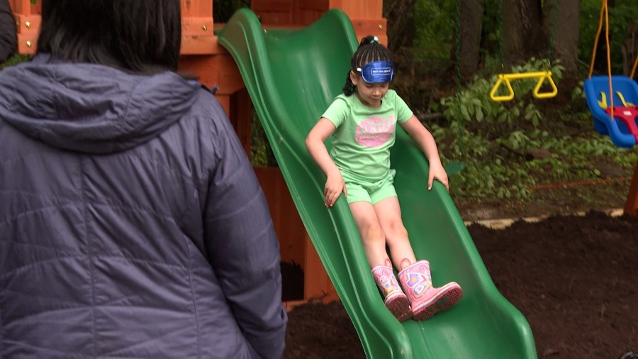 ‘So thankful, appreciative': Playset built for 7-year-old with leukemia in Montgomery County