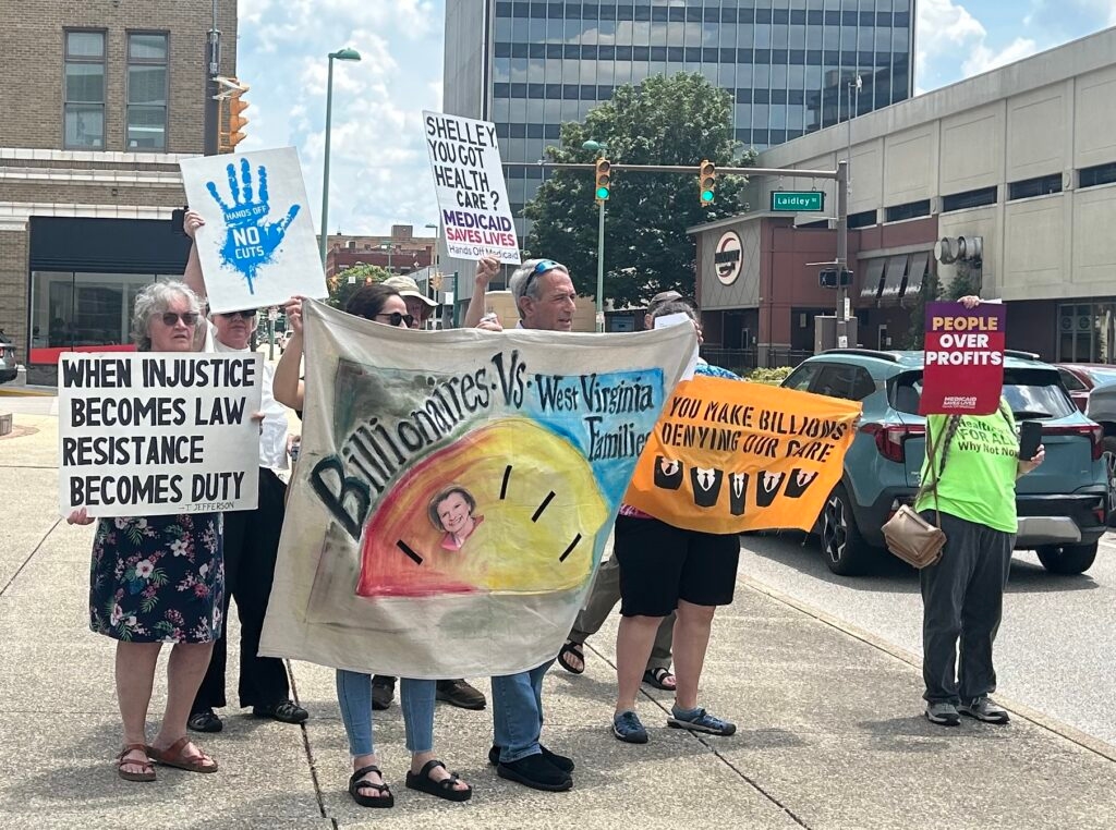 Six arrested while protesting cuts to Medicaid, SNAP outside Capito's Charleston office
