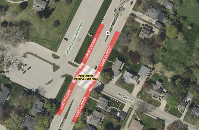 Intersection lanes in Allouez close, expected to last 10-15 days