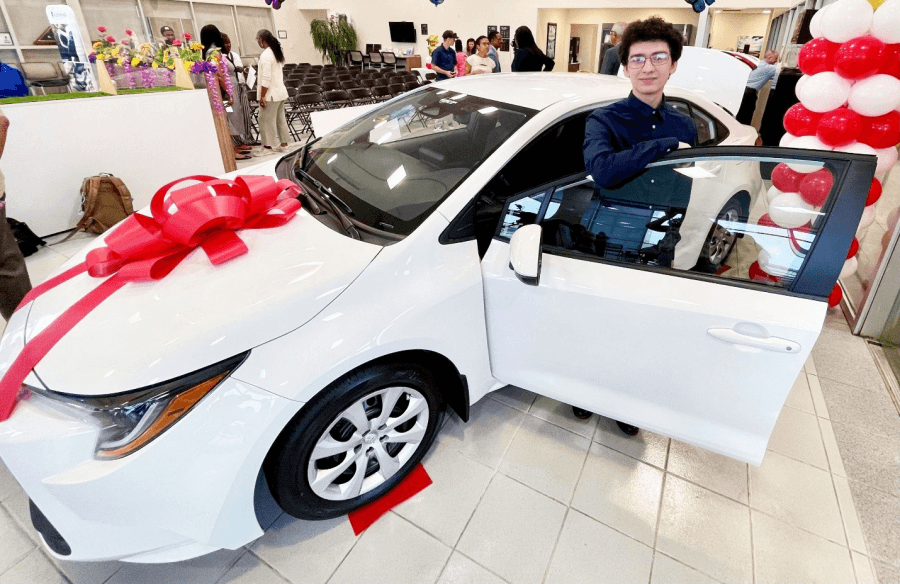 New Orleans student with perfect attendance wins new car