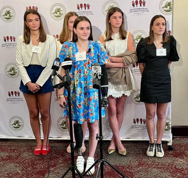 Shark attack survivor Lulu Gribbin shares her story with Monday Morning Quarterback Club