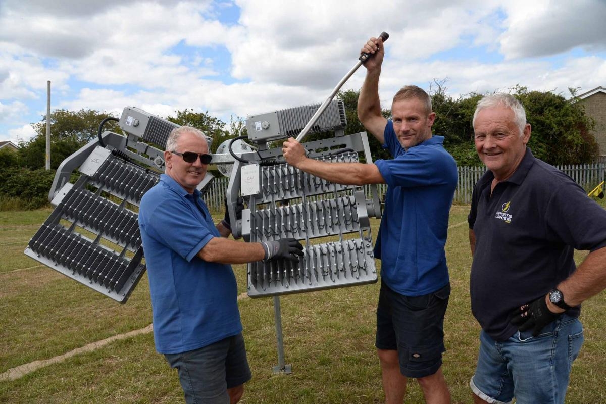 'Historic moment' for football club as floodlights installed after 28-year wait