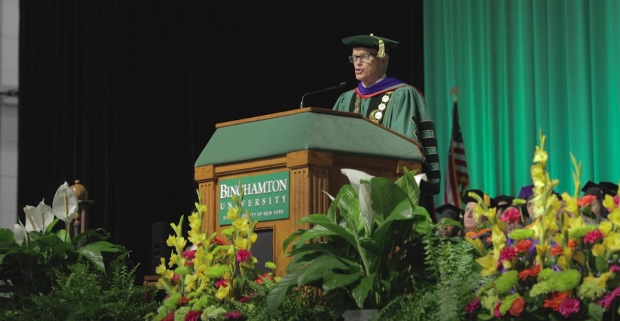 Stenger's final graduation weekend at Binghamton University
