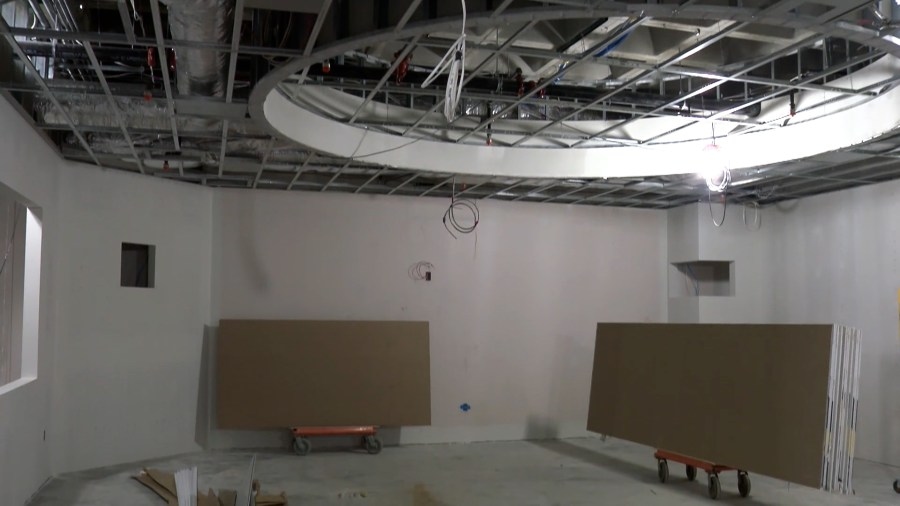 Construction continues on Project NePTWNE water research lab at Blasco Library