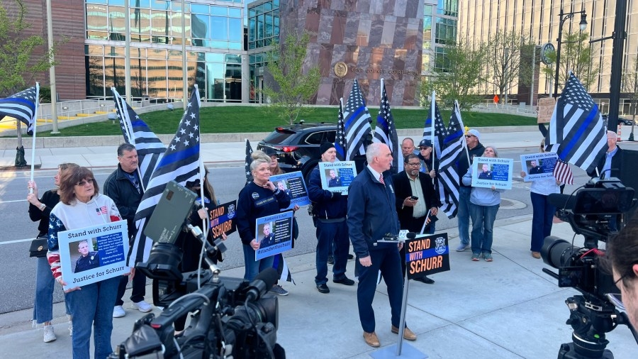 Demonstrators rally ahead of former GRPD officer's trial