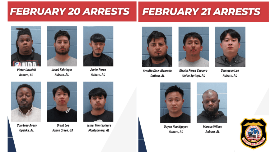 Nearly a dozen arrested in Opelika child exploitation operation