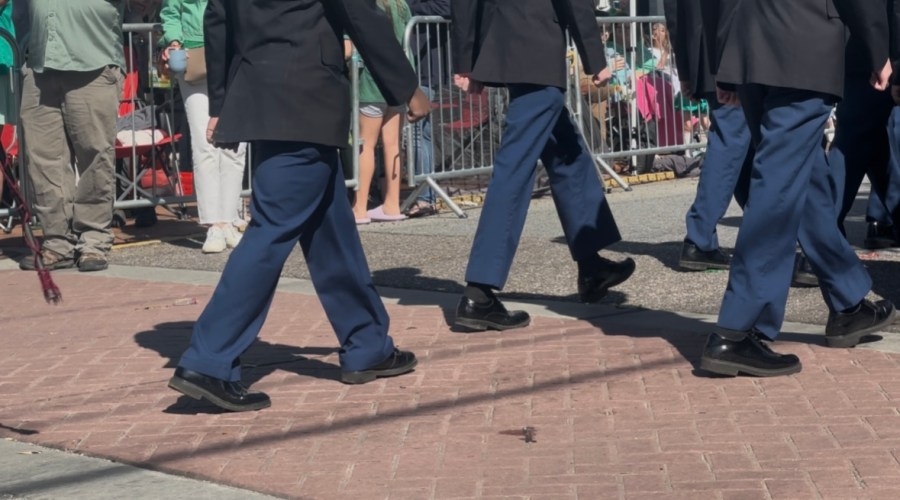How many steps does the Savannah St. Patrick's Day Parade route take?