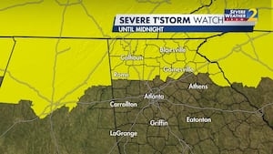 Severe Thunderstorm Watch issued for parts of North Georgia as storms move toward state
