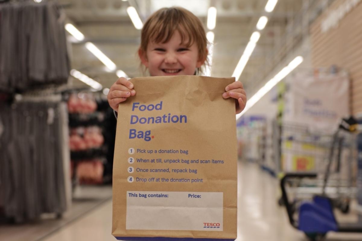 Tesco asks customers to help feed hungry families with donation bags