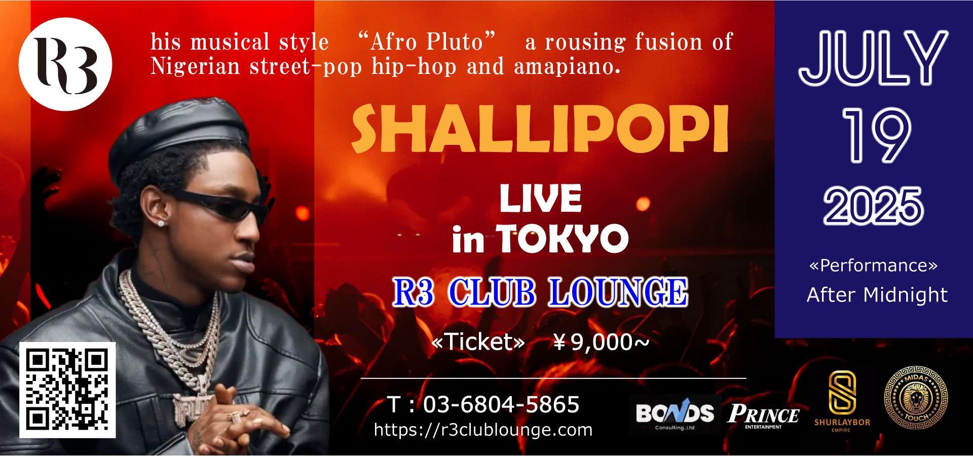 Shallipopi Live in Tokyo at R3 Club Lounge