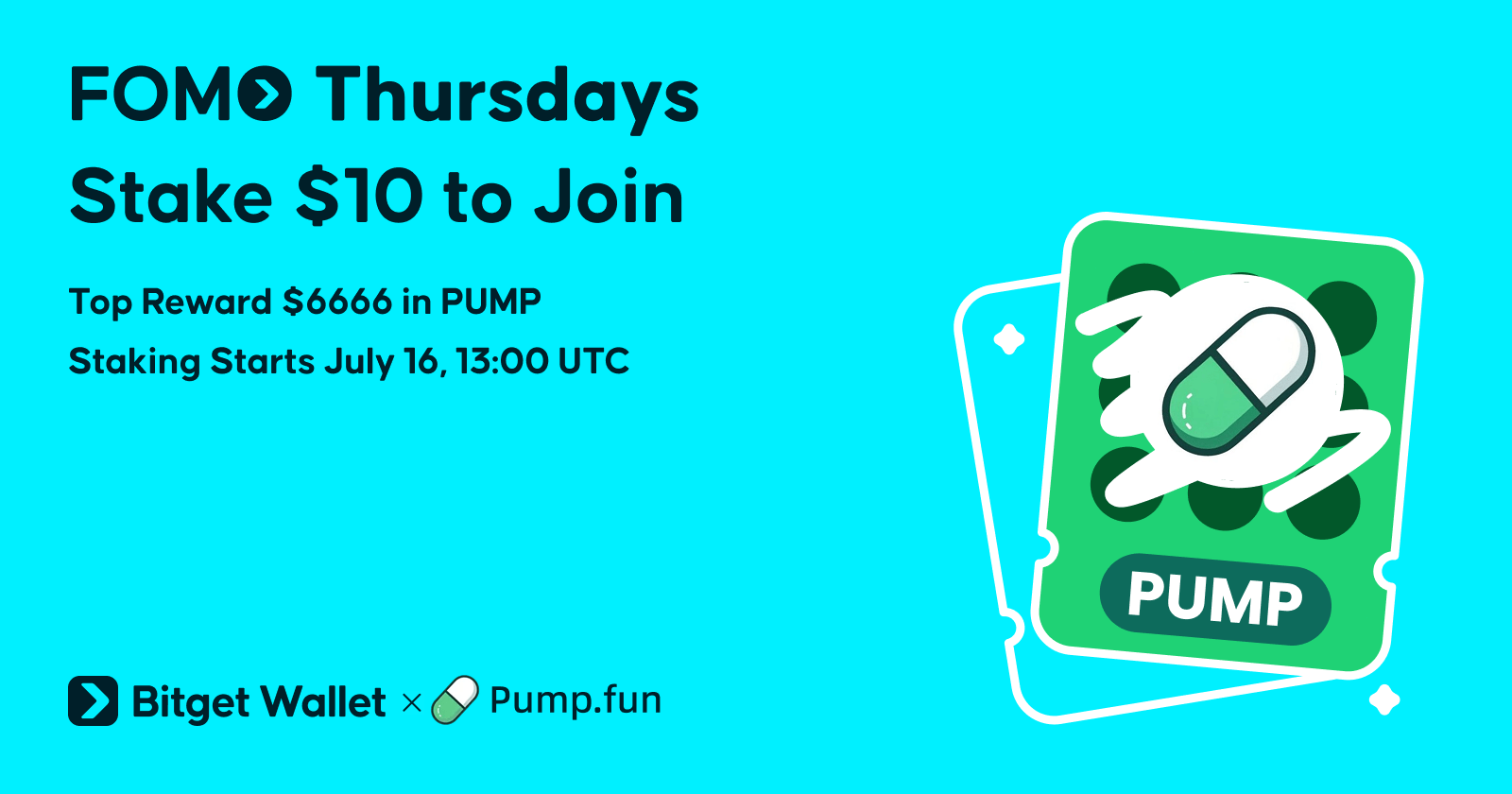 Bitget Wallet Offers $6,666 Top Prize in Pump.fun Tokens in Latest Weekly Staking Event