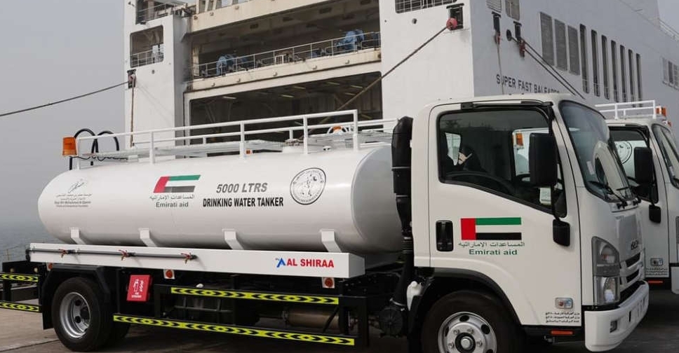 UAE aid ship for Gaza gets loaded with ambulances, water tankers