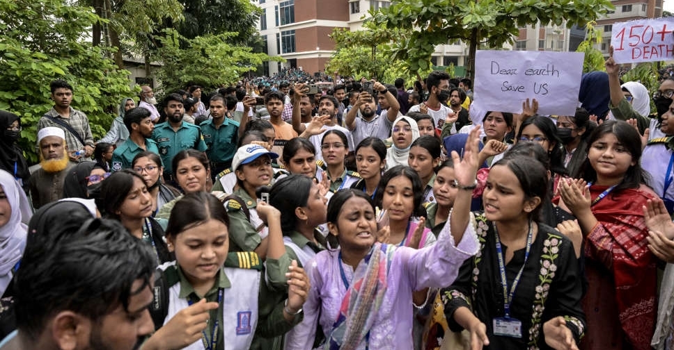 Students protest in Bangladesh after air force jet crash kills 31, mostly children