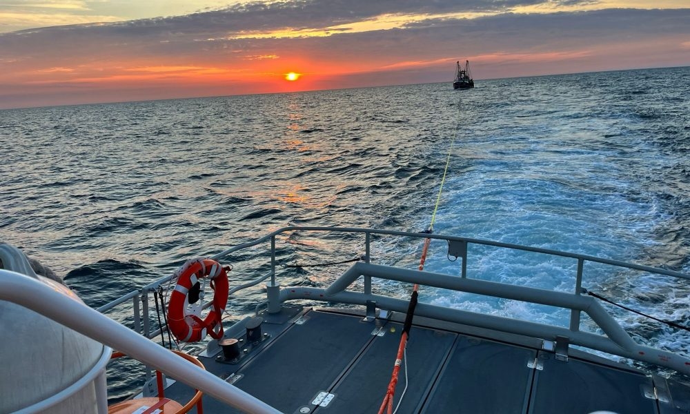 St Davids lifeboat tows stricken trawler to safety
