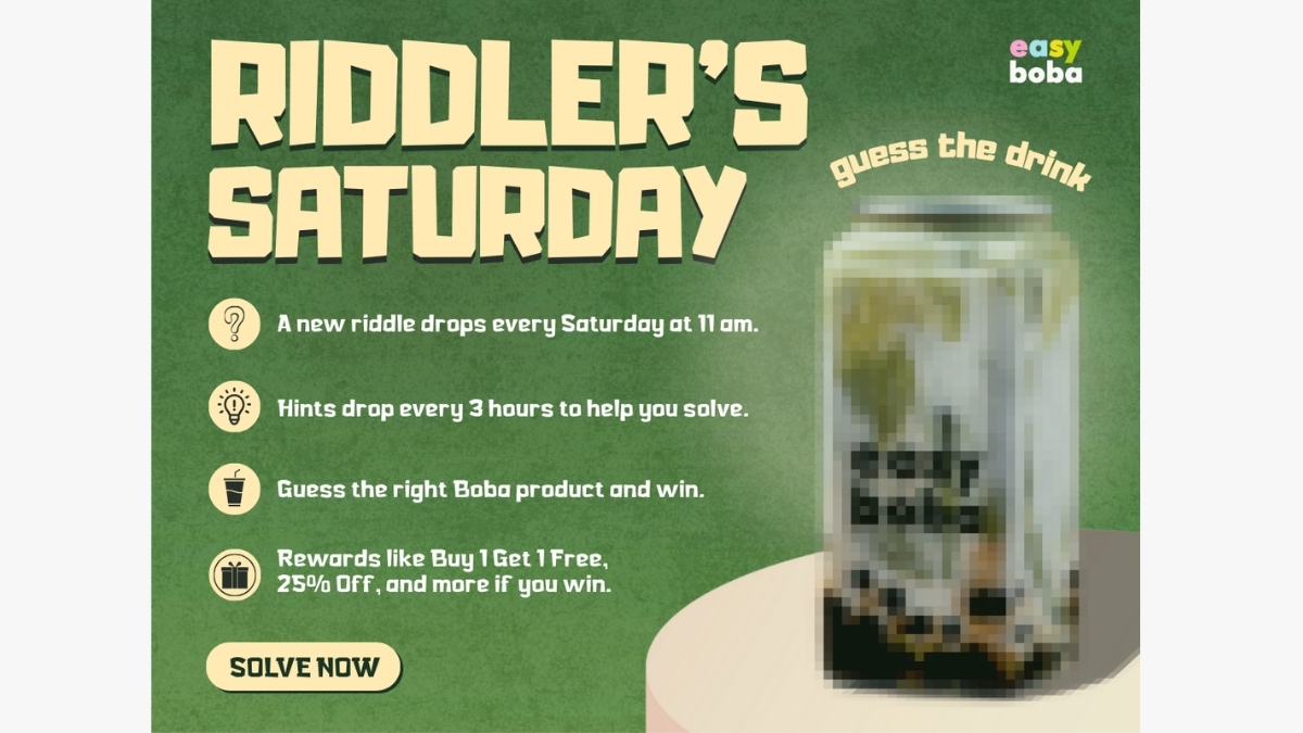 Easy Boba Unveils ‘Riddler's Saturday': A Refreshing Twist to Bubble Tea with a Brainy Spin