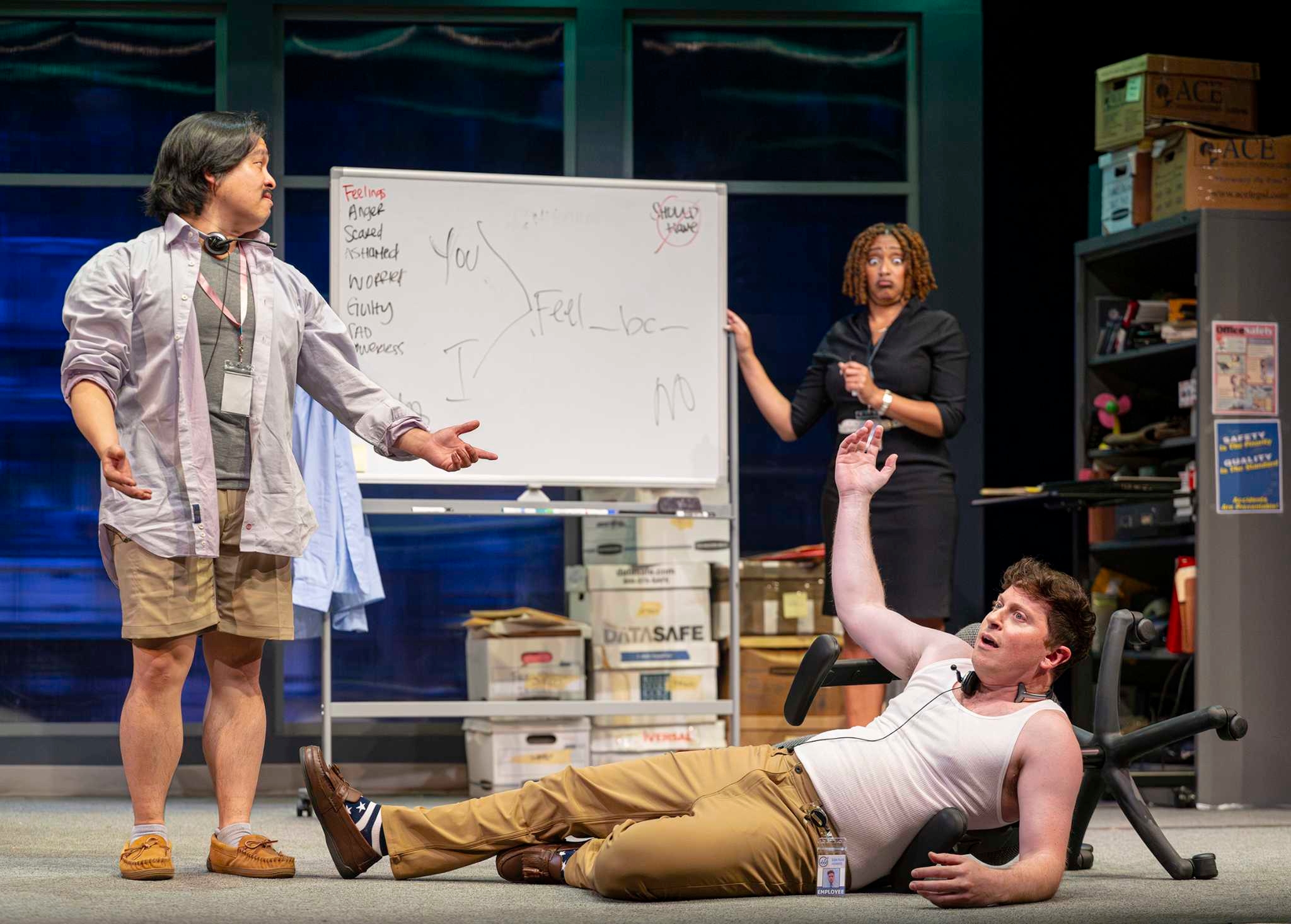Review: It's empathy coach vs. dudebros in workplace satire ‘Do You Feel Anger?'