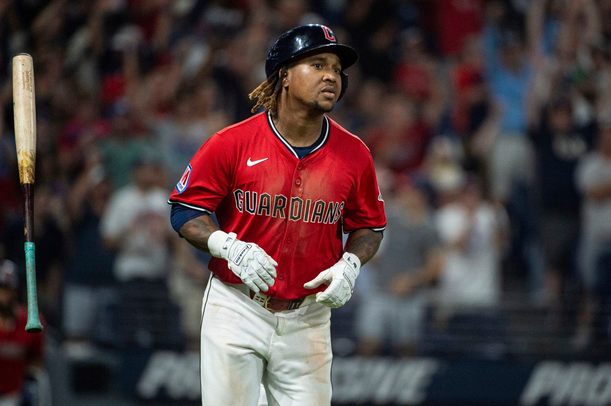 Guardians' José Ramírez sidelined with bruised forearm after being hit by pitch