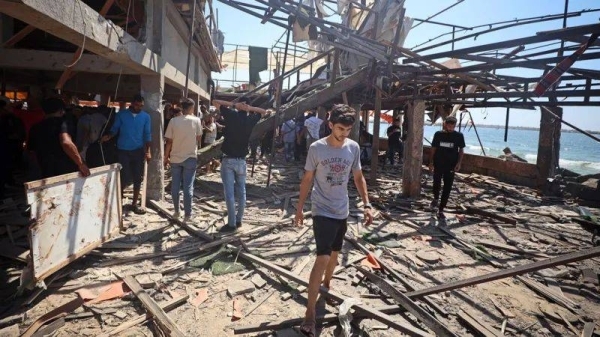 Israeli strike on Gaza seafront cafe kills at least 20 Palestinians