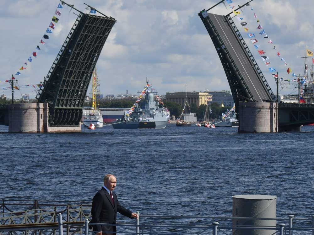 Russia scales down celebrations honouring its navy as Ukraine launches more drone attacks