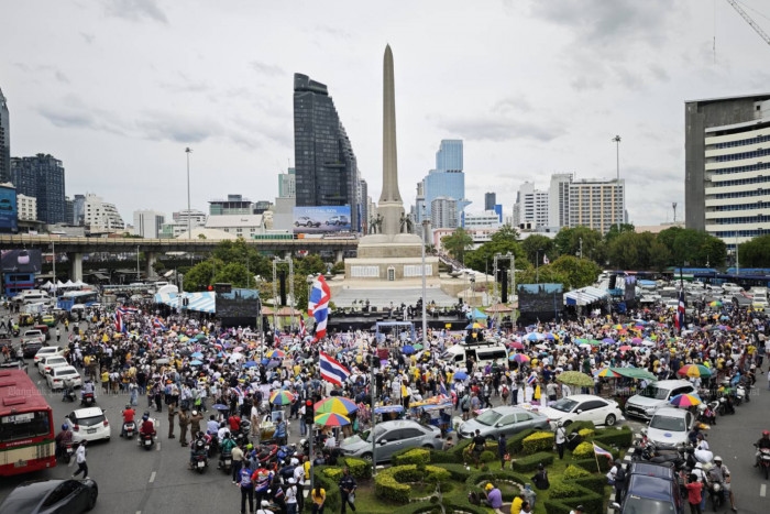 Protesters demand Thai PM's ouster over leaked call