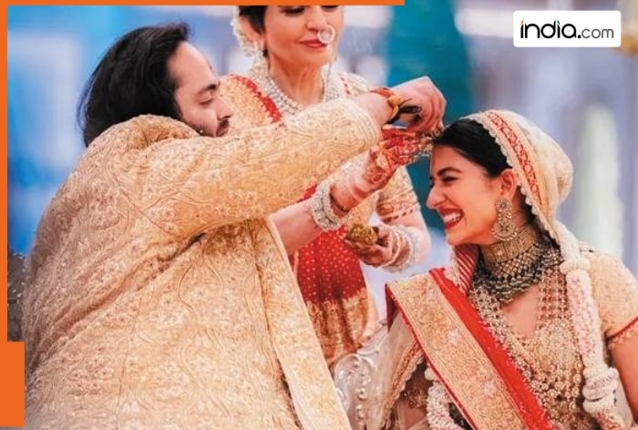 Radhika Merchant's Shubh Aashirwaad lehenga celebrated Mukesh and Nita Ambani's son Anant Ambani's love for...