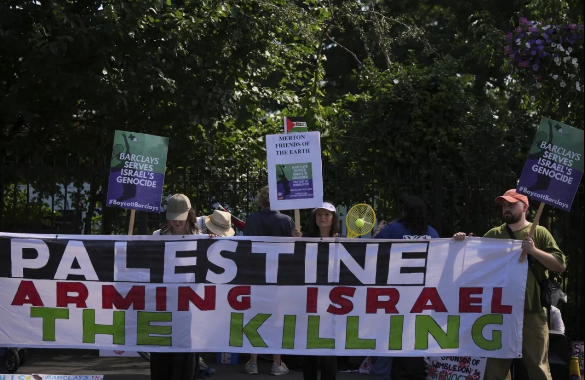 Protesters Urge Wimbledon to Cut Ties with Barclays over Israel Business Deals