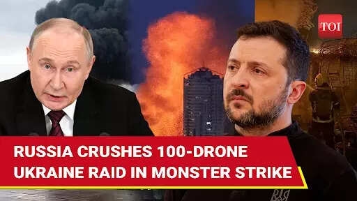 Putin's Missiles Roar As 100 Ukraine Drones Bombarded, Moscow Strike Foiled In Fury