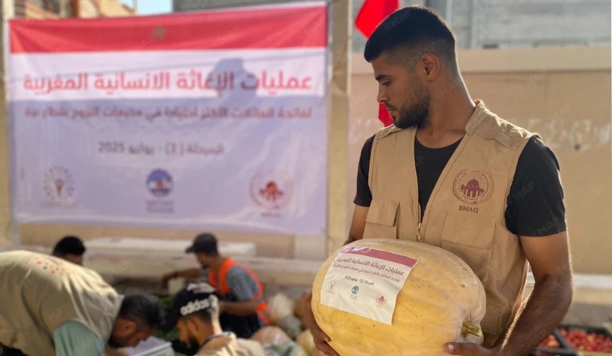 Morocco delivers humanitarian aid to 500 displaced families in eastern Gaza