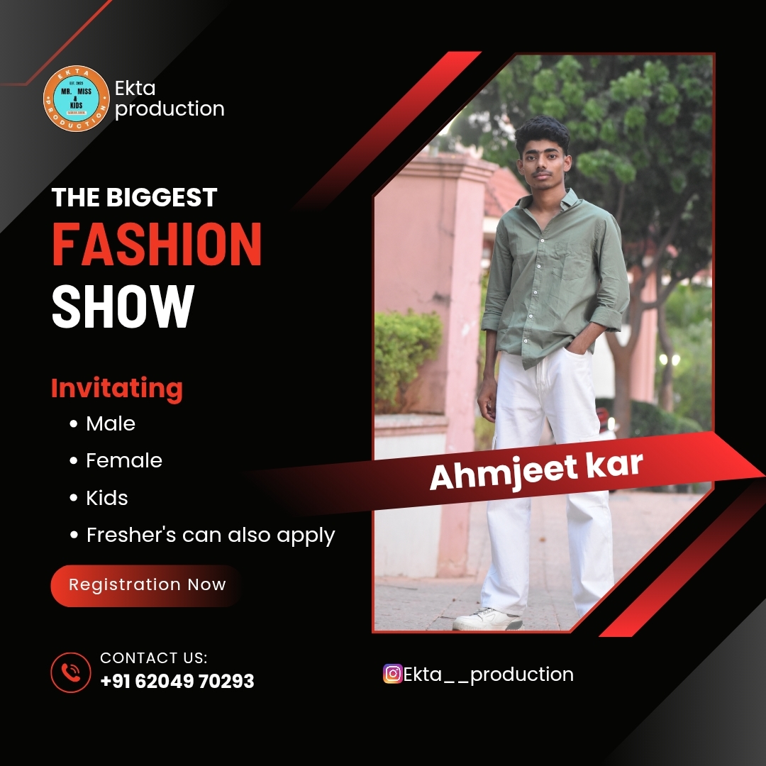 Ahmjeet Kar Announced as the Official Model of Ekta Production's Upcoming Biggest Fashion Show