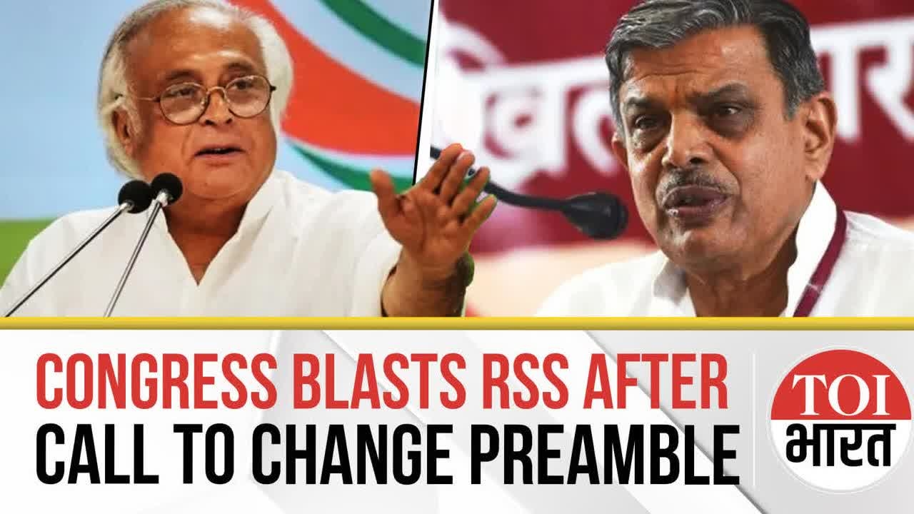 'Inspired By Manusmriti': Congress Slams RSS For Call To Review 'Socialist', 'Secular' In Preamble