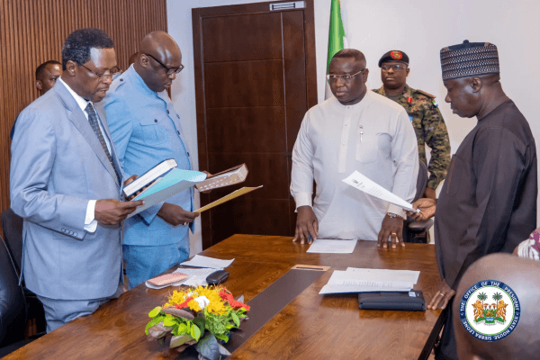 Sierra Leone's President Julius Maada Bio Presides Over Swearing-In of Two Deputy Ministers