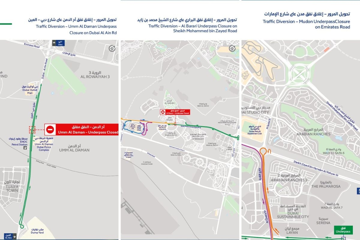 Dubai announces 2-month diversions on major roads