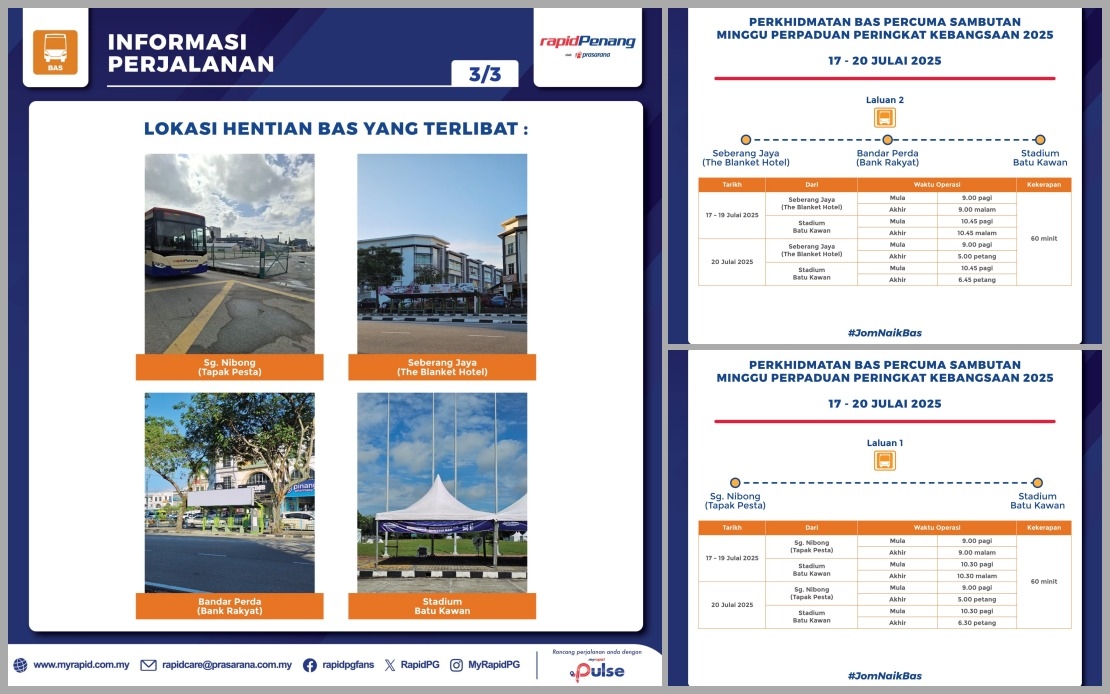 Prasarana To Deploy Seven Shuttle Buses For Unity Week 2025 At Batu Kawan Stadium