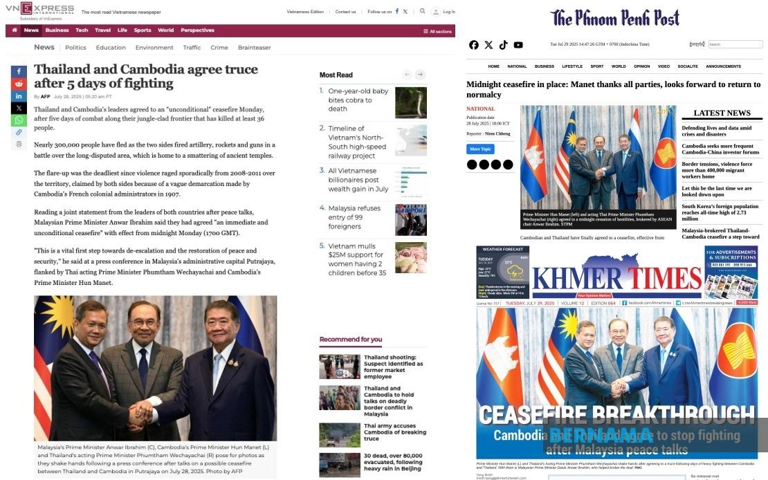 Cambodia-Thailand Truce Grabs Indochina Media