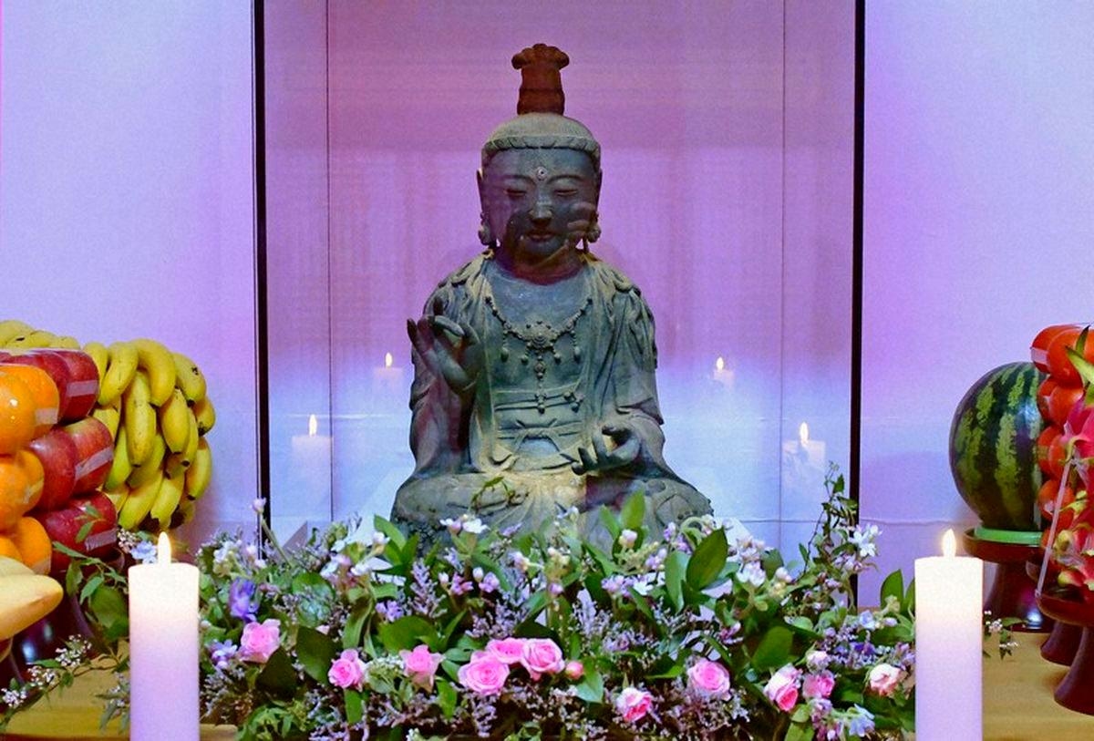 Stolen Buddhist statue returned to Japan from South Korea after 12 years