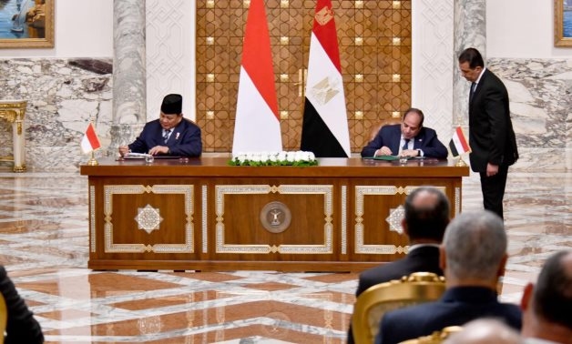 President Sisi, Indonesian counterpart sign declaration to upgrade bilateral ties to strategic partnership