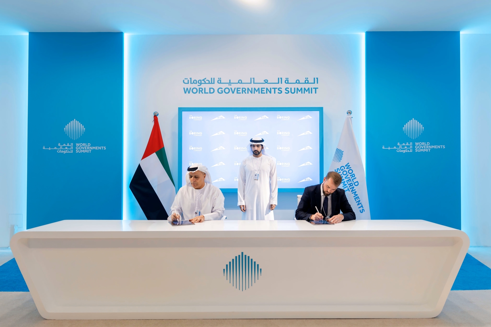 Hamdan bin Mohammed attends MoU signing between RTA and The Boring Company for the ‘Dubai Loop'
