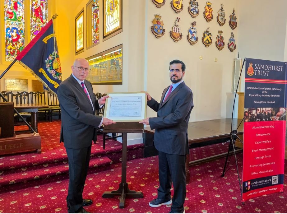 Saeed Mohammed Al Tayer honoured as the first outstanding civilian leader by Sandhurst " Lifetime of Leadership Excellence Award"