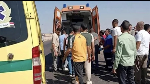 اصابة طفلين ووالدهما على الطريق الصحراوى الغربى بالمنيا