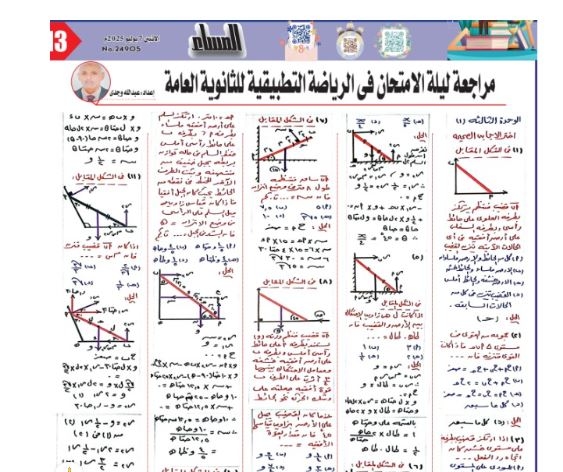 مراجعة ليلة الامتحان في الرياضيات التطبيقية ثانوية عامة 2025